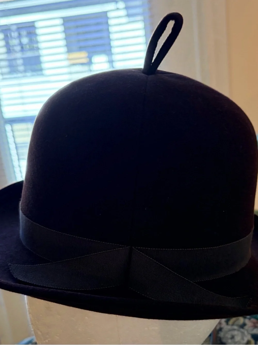 Adolfo Brown Wool Hat with Grosgrain Band